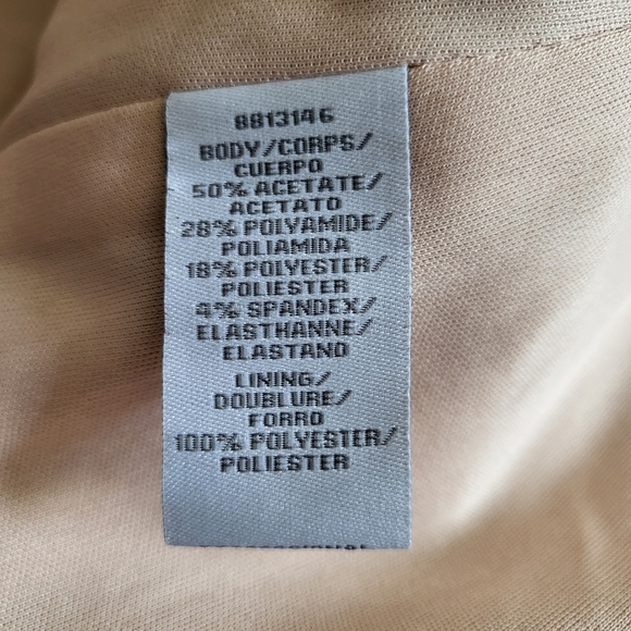 New Theia Cap-Sleeve Stretch Lamé Metallic Dusty Rose Cocktail Midi Dress NWT  2 - Picture 14 of 15